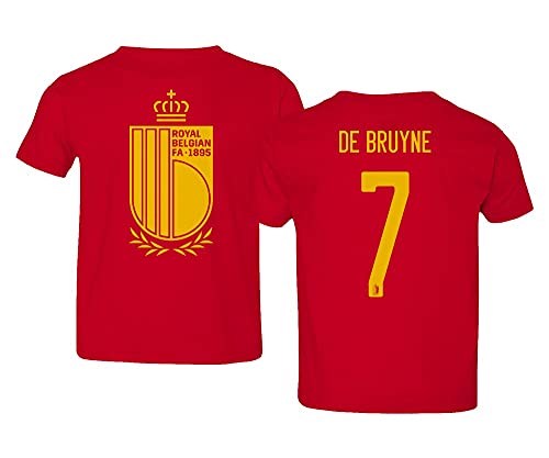 Spark Apparel European Soccer 2022 Belgium #7 Kevin DE BRUYNE Jersey Style Little Kids Girls Boys Toddler T-Shirt (Red, 5T)