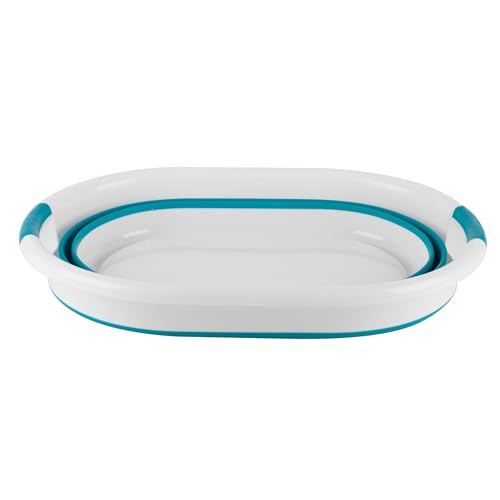 Beldray LA034816T Panier à Linge, Panier de Rangement à Linge, Corbeille à Linge Pliable de Forme Ovale, Capacité 27L, Léger, Poignées en Plastique...