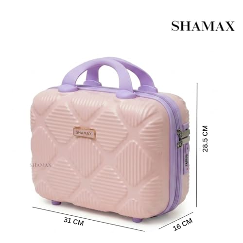 Image of SHAMAX Makeup Organizer Box for Women | Bridal Makeup Case Lockable Vanity Case for Cosmetics, Jewellery & Beauty Storage Organizer, Gift for Women (Cream)