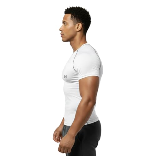 Image of NINQ Half Sleeve Compression T-Shirt - Men's Athletic & Sports Tights for Fitness Gym
