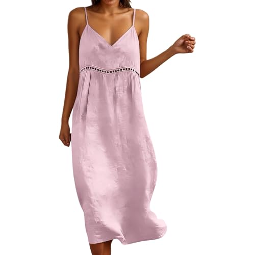 Image of Generisch Fashion Versatile Casual Women's Dress with Cut-Outs for Beach Daily Wear, pink, M