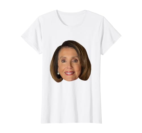 Nancy Pelosi Face T-Shirt, Women, White, Medium