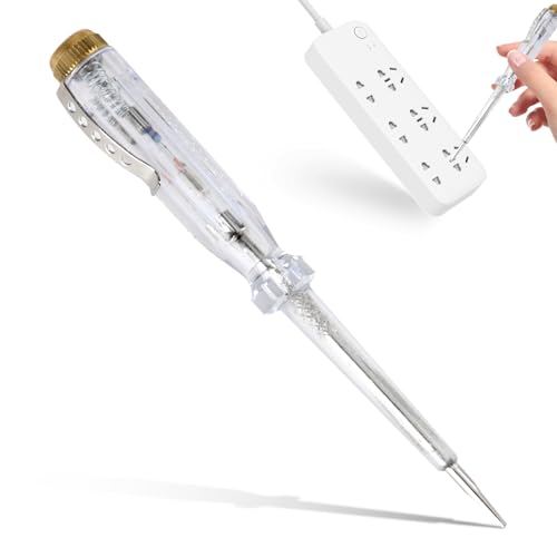 Tournevis Testeur de Tension Transparent, Détecteur de Phase Électrique 100-500V avec Poignée...