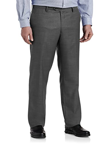 Oak Hill Premium by DXL Men's Big and Tall Sharkskin Suit Pants Grey 48 x 30
