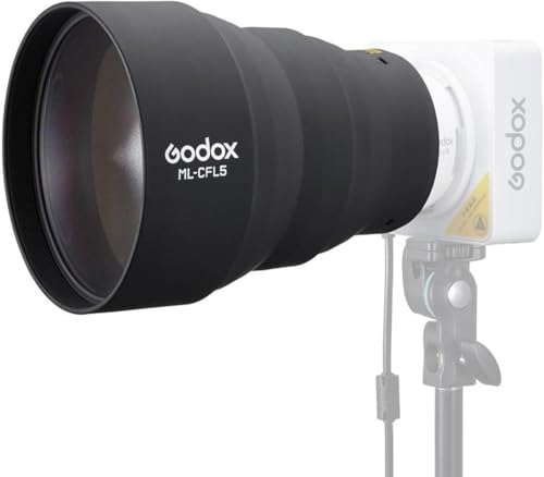 Godox ML-CFL5 Collapsible Silicone Fresnel Attachment, Adjustable Light Modifier for ML-L15 & ML-L36 Lens Reflectors of Godox ML100BI ML100R, Enhancing Beam Intensity and Coverage