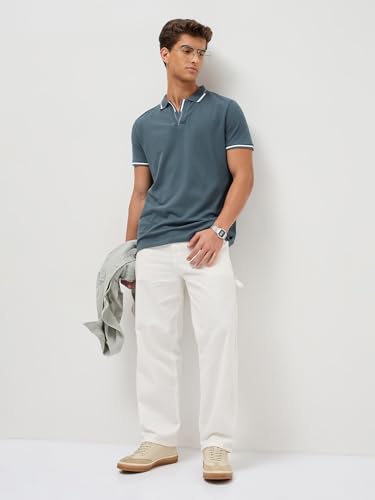 Image of Urbano Fashion Men's Solid Regular Fit Half Sleeve Cotton Polo T-Shirt