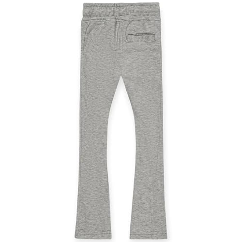 Boys Basic Flare Stacked Sweatpant French Terry Joggers(Heather Grey)2