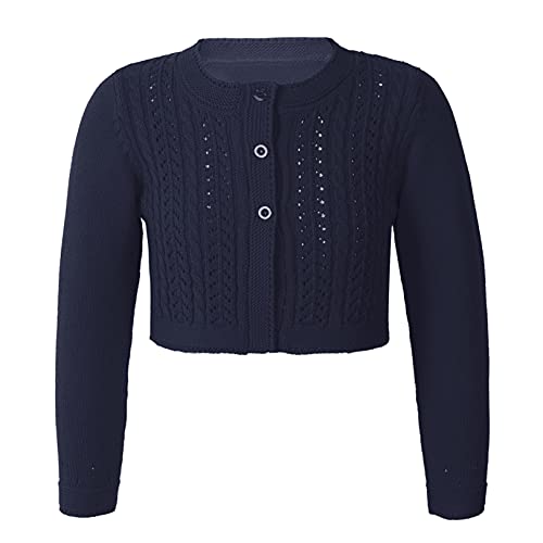 Hularka Kids Girls Hallow Out Long Sleeve Cardigan Sweater Coat Spring Autumn 2Y-10Y