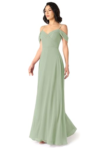 LVNES Elegant Off-Shoulder Crossed Draping V-Neck Dress Wedding Guest Prom Homecoming Formal Long Gown3
