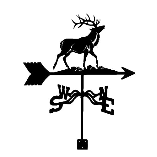 Girouette cerf en métal pour décoration de toit et cour
