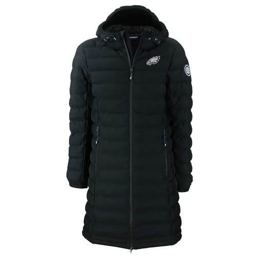 Cutter & Buck Women's Black Philadelphia Eagles Mission Ridge Repreve Eco Insulated Full-Zip Hoodie Long Puffer Jacket - Image 2