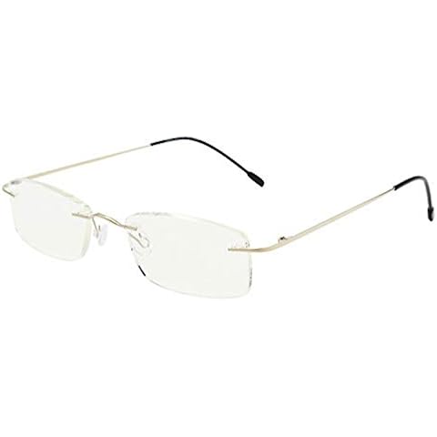LianSan 100% Titanium Frameless Blue Light Blocking Reading Glasses Men Lightweight Fashion Rimless Readers Glasses Womens 8020 Cover