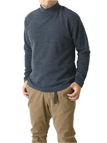 (ファーストダウン) FIRST DOWN ハイネック フリース カットソー 長袖 暖かい 裏起毛 トレーナー モックネック アウトドア ブランド RB3-1056 LL C-ネイビー系-76