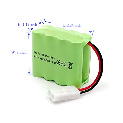 Gecoty 9.6V Battery Pack, 2400mAh Rechargeable Ni MH AA Battery Pack with KET 2P Plug and Charge Cable for RC Truck, RC Tank, RC Battleship - Image 2