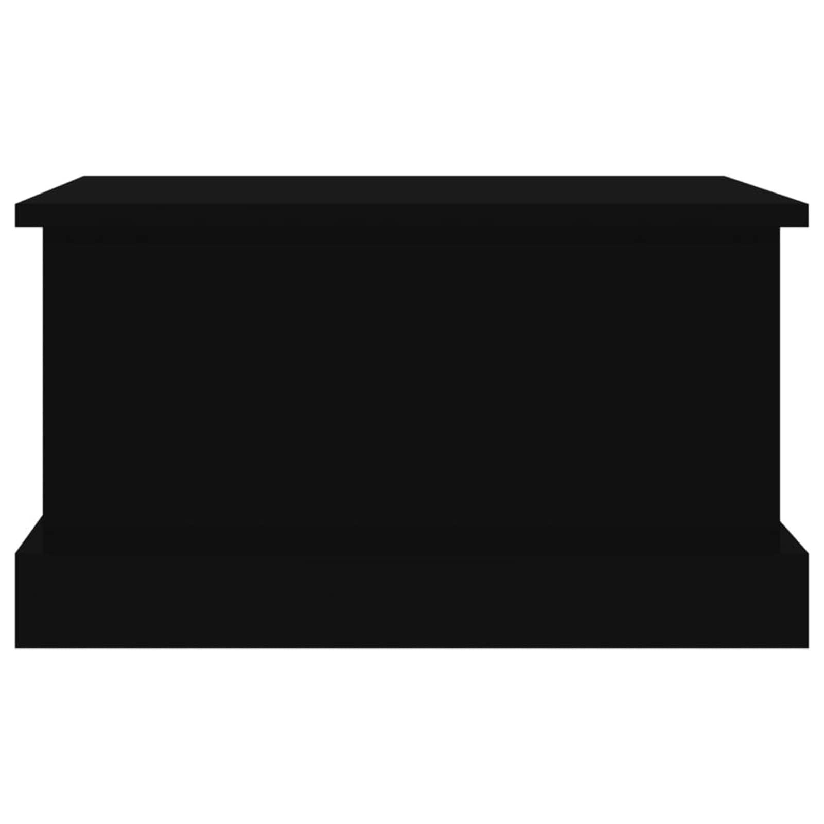 Baúl de almacenamiento negro 50 x 30 x 28 cm madera multicapa, baúl de jardín impermeable, baúl de exterior