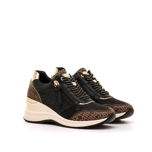 Mariamare Para Mujer. 63663 Zapatillas Cinzia Negro (39), Plano, 1 A 3Cm, Cremallera, Casual - 5