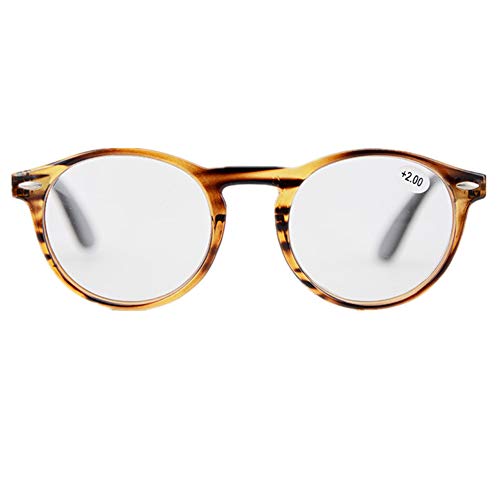 YUNCAT Lunettes de Lecture rétro Cadre Rond Ultra Leger Vintage Force Transparent lentille optionnelle +1.00 à +4.00