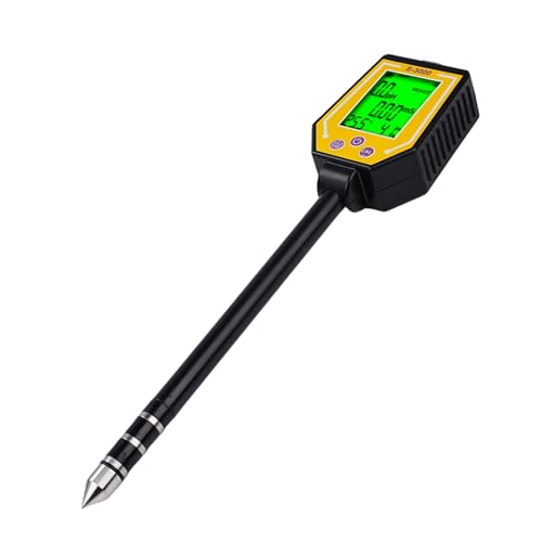 6 en 1 Medidor ph Tierra Medidor Humedad Plantas ph Suelo Medidor de ph Tierra Medidor de Suelo Fotometría Solar/PH/EC/Temperatura/Humedad del Suelo/Humedad del Aire con Pantalla LCD.