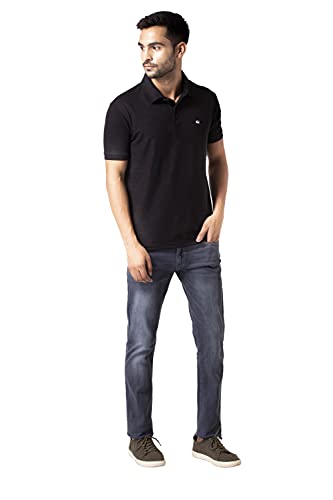 Image of Allen Cooper Black Polo Tshirts for Men