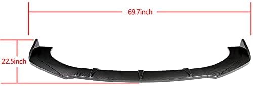 Universal 3PCS Front Bumper Lip Kit, Sport-Style Splitter Trim Protection Spoiler, Air-Dam-Chin-Diffuser (Carbon Look)
