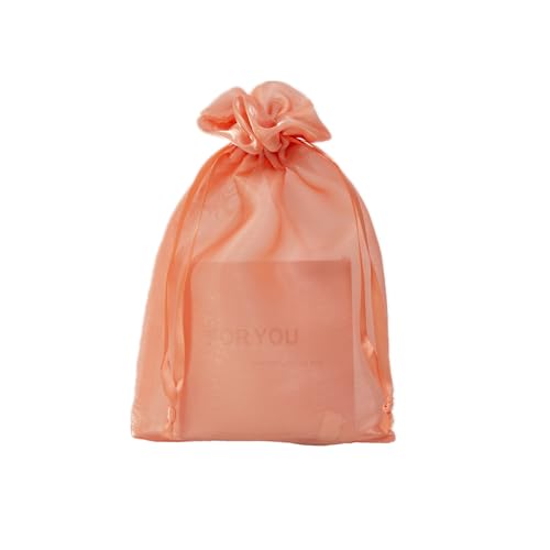 Image of QIANF 20 Pcs Orange Small Organza Bags 6X9 inch for Wedding Favors with Drawstring, Mini Mesh Gift Bags Jewelry Pouch for Candy Bridal Shower Party Favor Baby Shower Christmas
