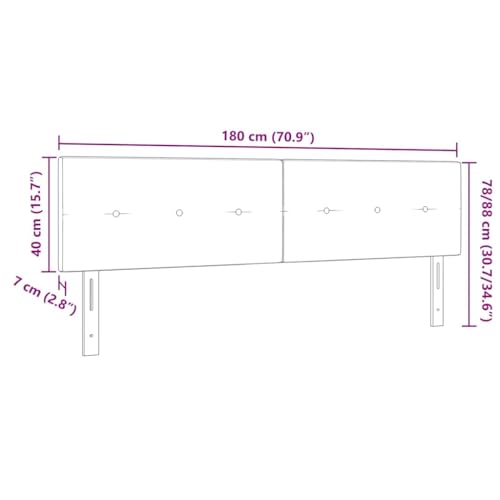 vidaXL Kopfteil mit Kopfteil Dunkelgrau 180 cm Stoff, Moderne Schlafzimmerdeko, höhenverstellbar, rechteckiger gepolsterter Kopfteil, schickes Bettgestell, platzsparend!