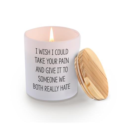 I Wish I Could Take Your Pain and Give It to Someone We Both Really Hate Recovery Gifts Scented Candle Home Office Get Well Soon Gifts Jar Candles Sage Floral Lavender Scent 9.5 oz
