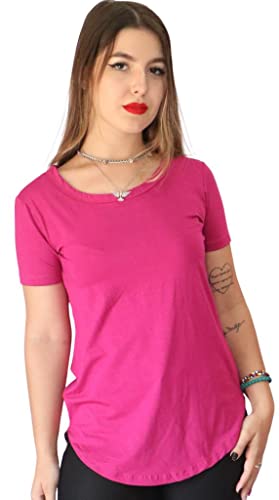 Kit 3 Blusa Feminina Academia Manga Curta Viscolycra Tamanho:G;Cor:Preto/Amarelo/Pink