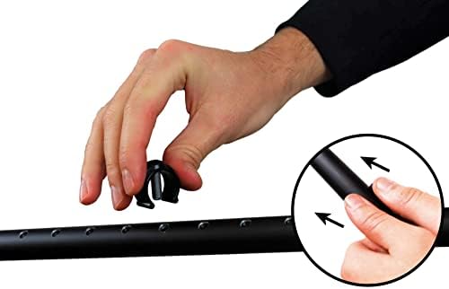 KMINA - Crutches for Adults Men (x2 Units, Open Cuff), Elbow Crutches Adults, Adjustable Crutches for Women Pair, Black Crutches Pair, Open Cuff Crutches for Men, Black - Made in Europe