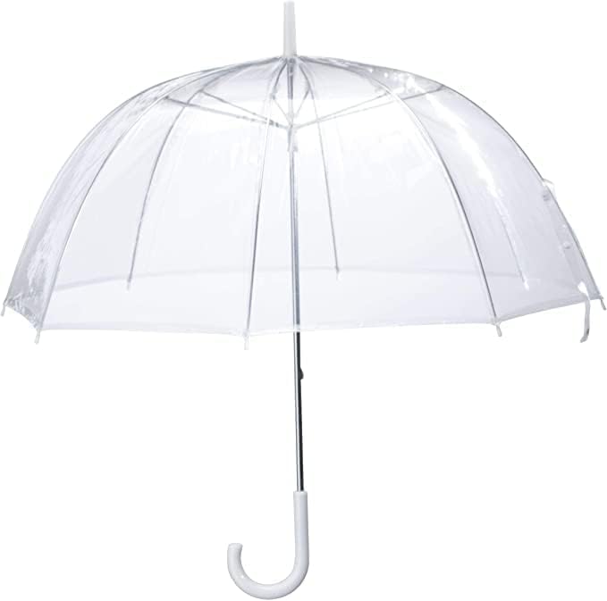 Clear Bubble Umbrella - Automatic opening clear dome umbrella with the stylish J-shaped handle for men and women, clear umbrella wedding, outings and large group gatherings, graduations, proms, or daily city walks