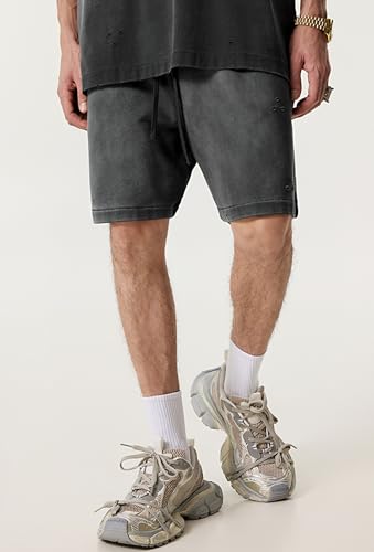 Short de jogging unisexe retro decontracte et tendance dechire