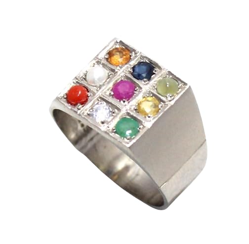 Mens Ring Solid 925 Sterling Silver Men Natural Gem Stone Gemstone Stones Cubic Zirconia Handmade Gift H439-image-26
