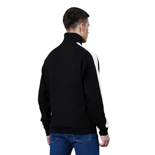 Image of Red Tape Cotton Half Zip Mock Neck Sweatshirt For Men | Cut & Sew | Everyday Comfort