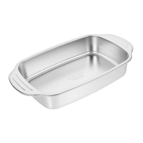 SHOWERORO Steel Grilled Fish Plate Commercial Roasting Tray Stainless Steel Serving Pan for Seafood