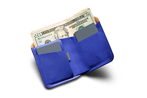 Bellroy Apex Note Sleeve – (Molded leather billfold wallet, RFID protected) - Pepper Blue4