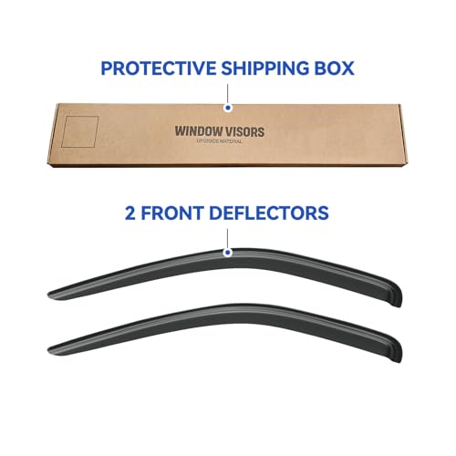 Image of Window Visors Rain Guards Shield for 2005-2010 Dodge Dakota Club Cab, Out-Channel Window Vent Wind Deflectors Visors Shades for 05-10 Dakota Extended Cab, 2PCS