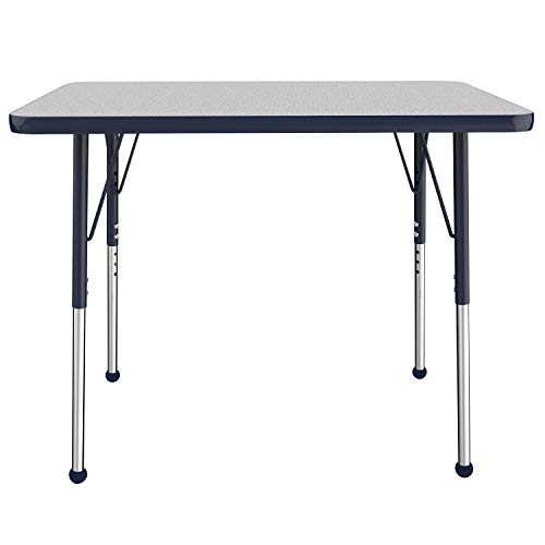 FDP 24" x 36" Rectangle Table with Ball Glide Legs - Gray/Navy, 10004-GYNV