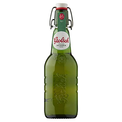Grolsch Pilsner Swingtop Lager Premium - 4% ABV, 20 botellas de 45 cl, color dorado medio, sabor crujiente y malo, amargor limpio y seguro, aroma a lúpulo verde