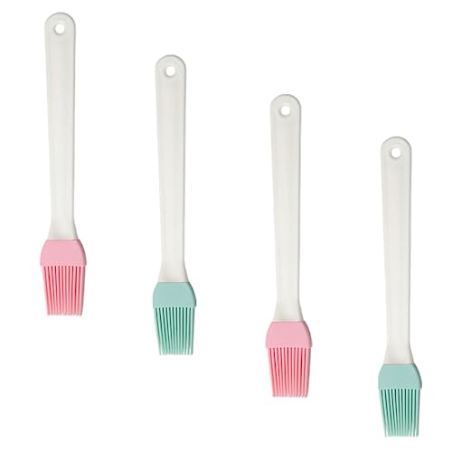 BCOATH 4pcs Multipurpose Silicone Brush for Kitchen Gadgets Easy to Clean Random Color for Cooking Baking and Grilling