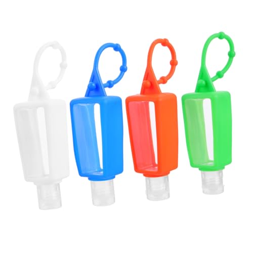 MUSISALY Botellas de Silicona Portátiles a Prueba de Fugas, 4 Unidades de 30 Ml, Contenedores de Líquidos para Viaje Llavero para Uso Diario Color Aleatorio