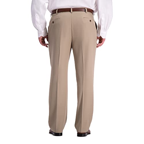 Image of Haggar Men's Cool 18 Pro Classic Fit Flat Front Casual Stretch Performance Golf Pant - Regular and Big & Tall