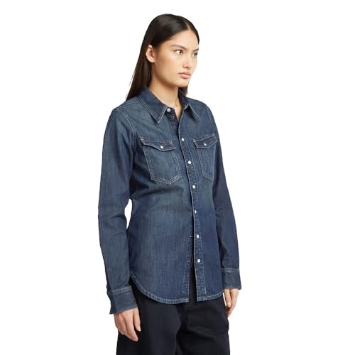 Miniatura 4 de G-Star Slim Western Shirt Ls Wmn Camiseta, Azul Antique Faded Hurricane D27714-D539-H701 , M Mujeres