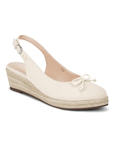 Womens Closed Toe Espadrilles Wedges Shoes Platform Slingback Mid Low Heel Canvas Bow Dress Sandals