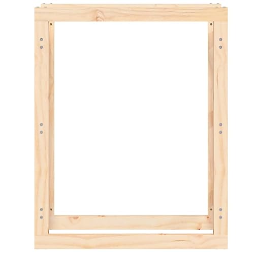 Range-bûches pin massif contre humidité : solution de rangement bois sec et stable