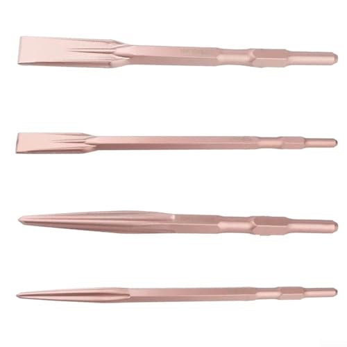 Juego de cinceles profesionales para martillo eléctrico, incluye cinceles planos, puntiagudos y ensanchados diseñados para hormigón y piedra (puntiagudos de 17 x 280 mm)