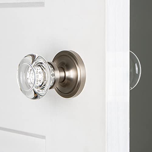 Image of Nostalgic Warehouse Classic Rosette Round Clear Crystal Door Knob