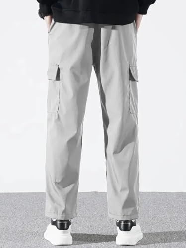 Image of Cargo Pants for Men | Cotton Cargo Trousers|Cargo for Men |Cotton Cargo Pant |Drawstring Waist Pant Multi Pocket Utility Wear