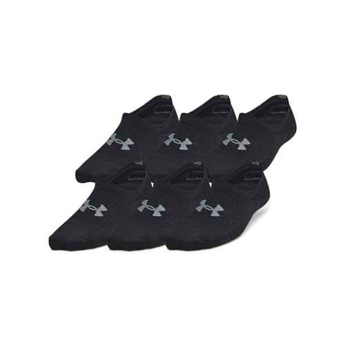 Under Armour Womens Breathe Lite Liner Socks 6 Pack, (001) Black/Black/Castlerock, Medium
