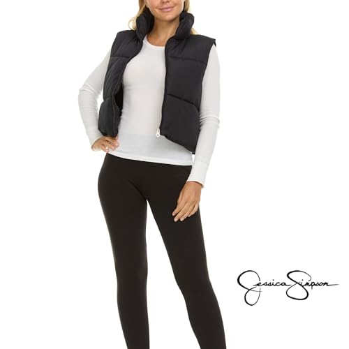Jessica Simpson Cropped Puffer Vest Women, Sleeveless Women’s Outerwear Vests3