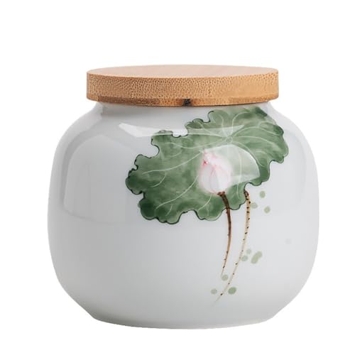 SOBOLON Contenedor de Azúcar Tarros de té creativos, Pintados a Mano, cerámica for el hogar con Tapa, pequeños y sellados a Contenedor de Café